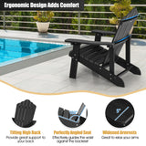 2 Pieces Adirondack Chair Set with Ergonomic Design for Porch and Backyard