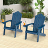 2 Pieces Adirondack Chair Set with Ergonomic Design for Porch and Backyard