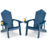 2 Pieces Adirondack Chair Set with Ergonomic Design for Porch and Backyard