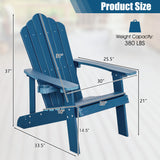 2 Pieces Adirondack Chair Set with Ergonomic Design for Porch and Backyard