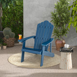2 Pieces Adirondack Chair Set with Ergonomic Design for Porch and Backyard