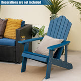 2 Pieces Adirondack Chair Set with Ergonomic Design for Porch and Backyard