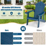 2 Pieces Adirondack Chair Set with Ergonomic Design for Porch and Backyard