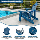 2 Pieces Adirondack Chair Set with Ergonomic Design for Porch and Backyard