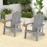 2 Pieces Adirondack Chair Set with Ergonomic Design for Porch and Backyard