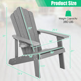 2 Pieces Adirondack Chair Set with Ergonomic Design for Porch and Backyard