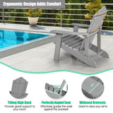 2 Pieces Adirondack Chair Set with Ergonomic Design for Porch and Backyard