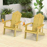 2 Pieces Adirondack Chair Set with Ergonomic Design for Porch and Backyard