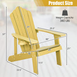 2 Pieces Adirondack Chair Set with Ergonomic Design for Porch and Backyard