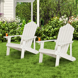 2 Pieces Adirondack Chair Set with Ergonomic Design for Porch and Backyard