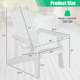 2 Pieces Adirondack Chair Set with Ergonomic Design for Porch and Backyard