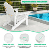 2 Pieces Adirondack Chair Set with Ergonomic Design for Porch and Backyard