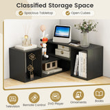 2 Pieces Adjustable TV Stand for TVs up to 55 Inch with Storage Cubes