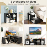 2 Pieces Adjustable TV Stand for TVs up to 55 Inch with Storage Cubes