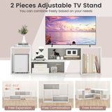 2 Pieces Adjustable TV Stand for TVs up to 55 Inch with Storage Cubes