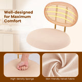 2 Pieces Bar Chairs with PE Rattan Backrest-360Â°Swivel and Height Adjustable