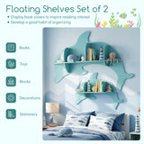 Floating Dolphin Shelves Wall Mounted Storage Display Rack