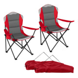 2 Pieces Folding Camping Chairs for Adults with Cup Holders
