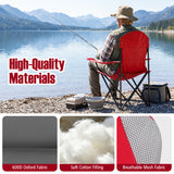 2 Pieces Folding Camping Chairs for Adults with Cup Holders