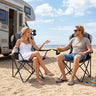 2 Pieces Folding Camping Chairs for Adults with Cup Holders