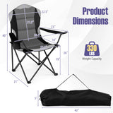 2 Pieces Folding Camping Chairs for Adults with Cup Holders