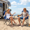 2 Pieces Folding Camping Chairs for Adults with Cup Holders