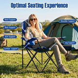 2 Pieces Folding Camping Chairs for Adults with Cup Holders