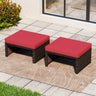 Multipurpose Outdoor 2 Pieces Patio PE Rattan Ottomans Footstool