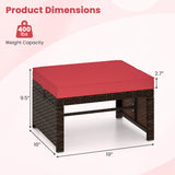 Multipurpose Outdoor 2 Pieces Patio PE Rattan Ottomans Footstool