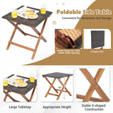 Patio Chaise Lounge and Table Set with 4-Level Adjustable Backrest