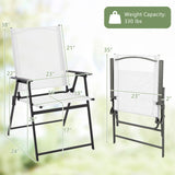 2 Pieces Patio Folding Chairs with Armrests for Deck Garden Yard