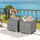 2 Pieces Patio Ottoman with Removable Cushions