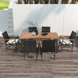 Set of 2/4 Patio Wicker Dining Chairs with Soft Zippered Cushion