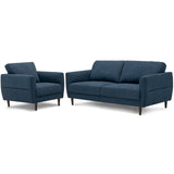 2 Pieces Upholstered Sofa Set with Removable Cushion Covers