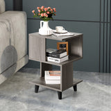 2 Pieces Wooden Modern Nightstand Set with Legs for Living Room
