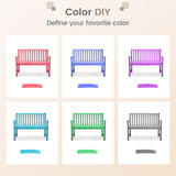 2-Seat Patio Wood Bench with Cozy Armrests and Backrest