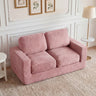 2-Seater Floor Couch Loveseat Foam Sofa with Removable Corduroy Cover