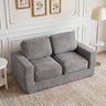 2-Seater Floor Couch Loveseat Foam Sofa with Removable Corduroy Cover