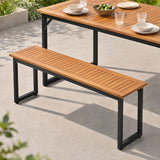 2-Seater Outdoor Dining Bench 800 LBS Max Load with Metal Legs-Setof2/Legs-Setof1