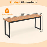 2-Seater Outdoor Dining Bench 800 LBS Max Load with Metal Legs-Setof2/Legs-Setof1