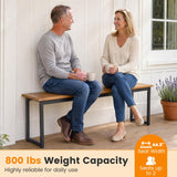 2-Seater Outdoor Dining Bench 800 LBS Max Load with Metal Legs-Setof2/Legs-Setof1