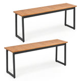 2-Seater Outdoor Dining Bench 800 LBS Max Load with Metal Legs-Setof2/Legs-Setof1