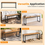 2-Seater Outdoor Dining Bench 800 LBS Max Load with Metal Legs-Setof2/Legs-Setof1