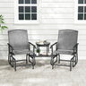 2-Seater Outdoor Glider Bench with 2-Tier Center Table