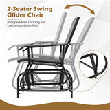 2-Seater Outdoor Glider Bench with 2-Tier Center Table