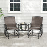 2-Seater Outdoor Glider Bench with 2-Tier Center Table