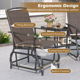 2-Seater Outdoor Glider Bench with 2-Tier Center Table