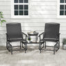 2-Seater Outdoor Glider Bench with 2-Tier Center Table