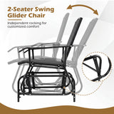 2-Seater Outdoor Glider Bench with 2-Tier Center Table