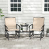 2-Seater Outdoor Glider Bench with 2-Tier Center Table